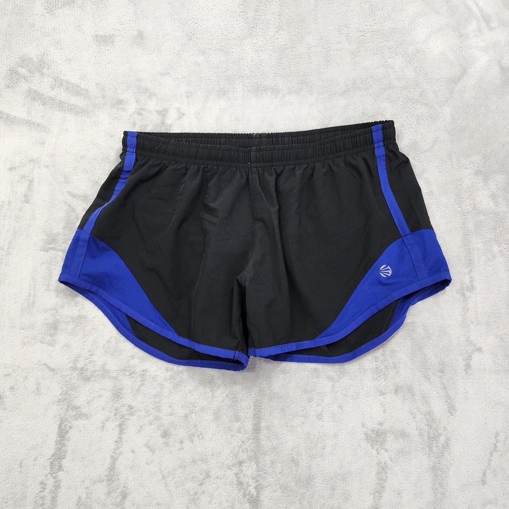 Impact‎ By Jillian Michaels Shorts Womens M Black Blue 3" Lined Running Athletic